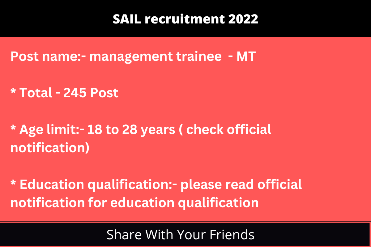 SAIL recruitment 2022